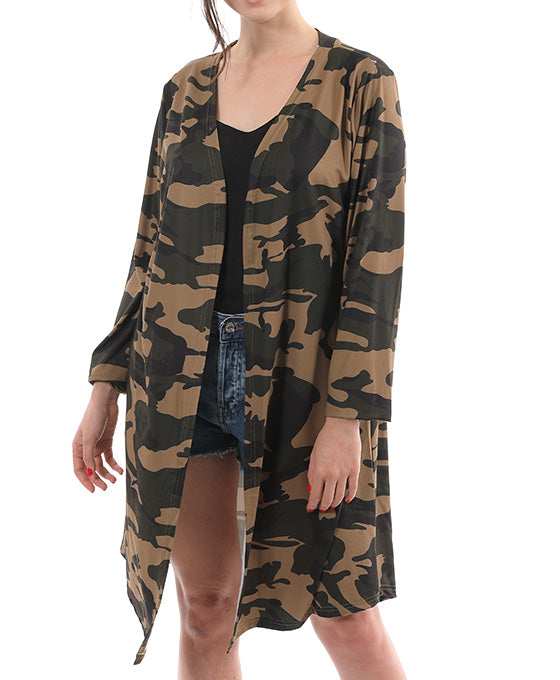 Camo long cardigan best sale