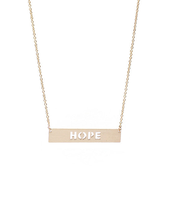 Hope Cutout Bar Necklace