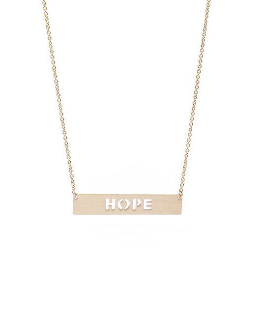 Hope Cutout Bar Necklace