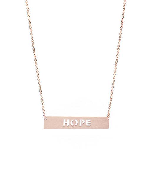 Hope Cutout Bar Necklace