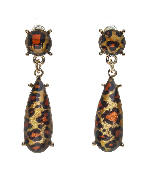 Leopard Print Teardrop Earrings