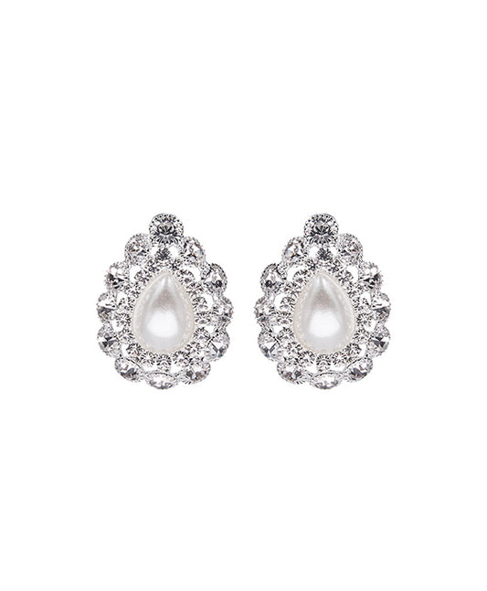 Rhinestone Teardrop Shape Post Earring