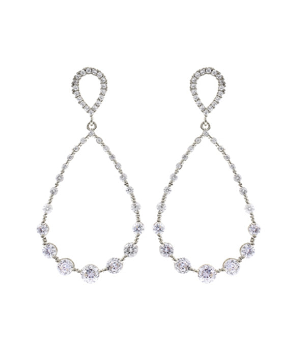 CZ Double Teardrop Earring