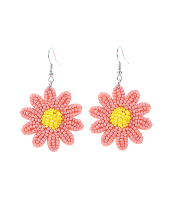 Seed Bead Daisy Earring