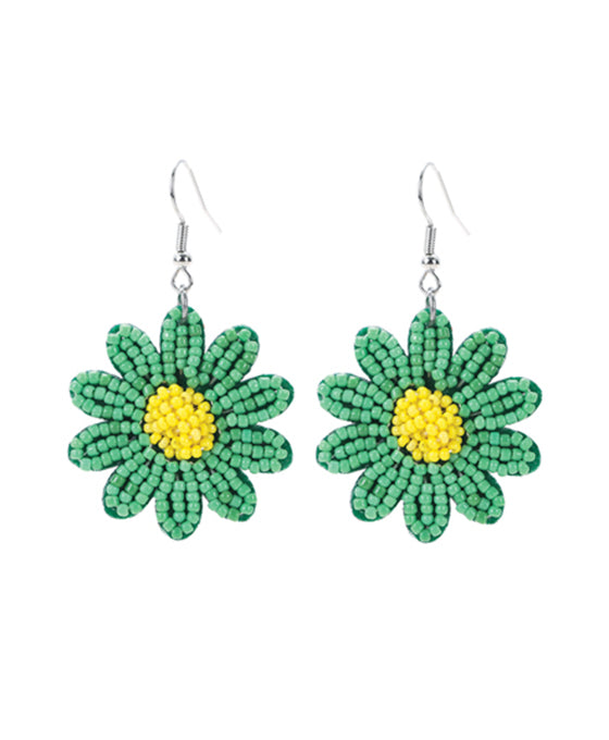 Seed Bead Daisy Earring