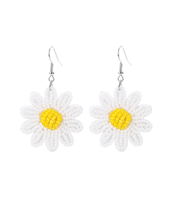 Seed Bead Daisy Earring