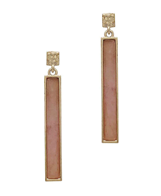 Metal w/ Bar Stone Post Earring