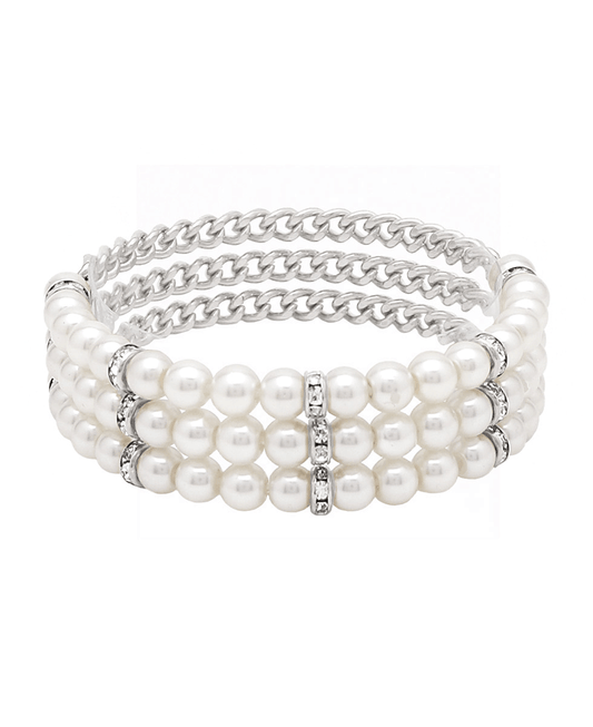 Pearl & Chain 3 Set Bracelet