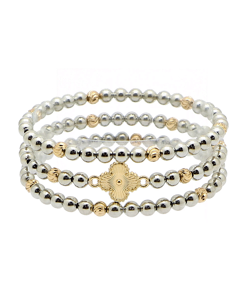 Clover Accent CCB Ball 3 Set Bracelet