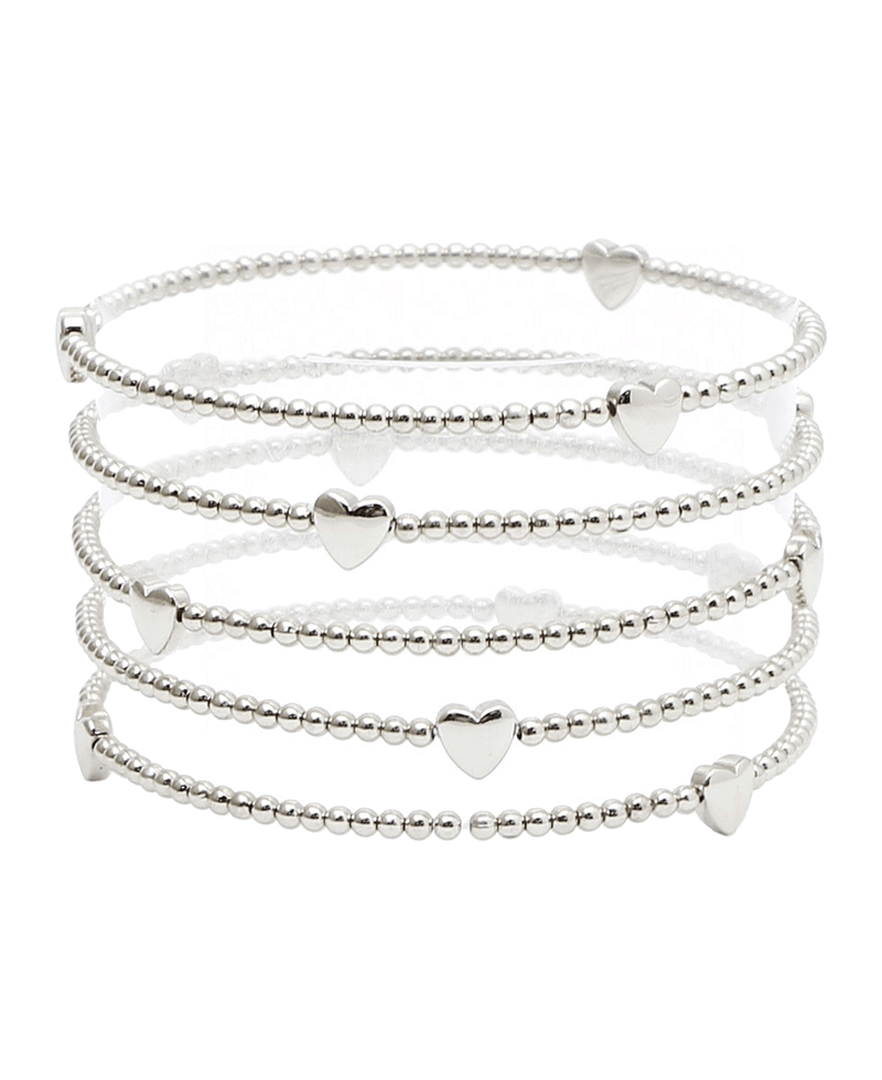 Heart Accent CCB 5 Set Bracelet