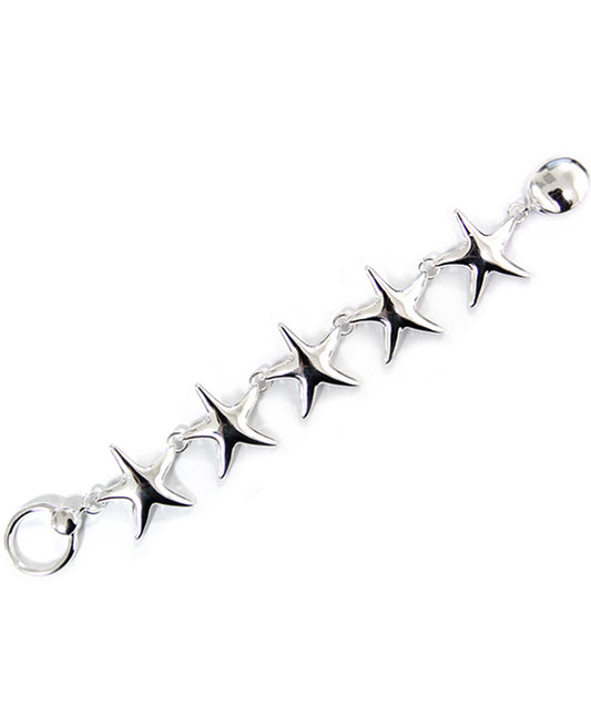 Starfish Bright Silver Ton Magnetic Bracelet