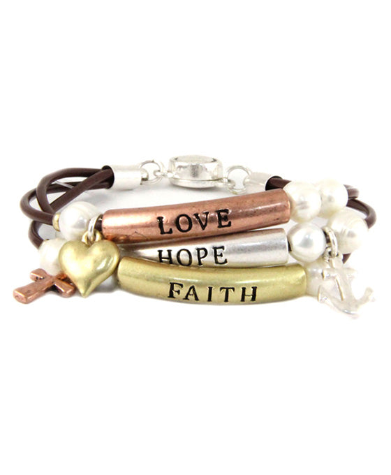 Inspirational Multi Strand Magnetic Bracelet