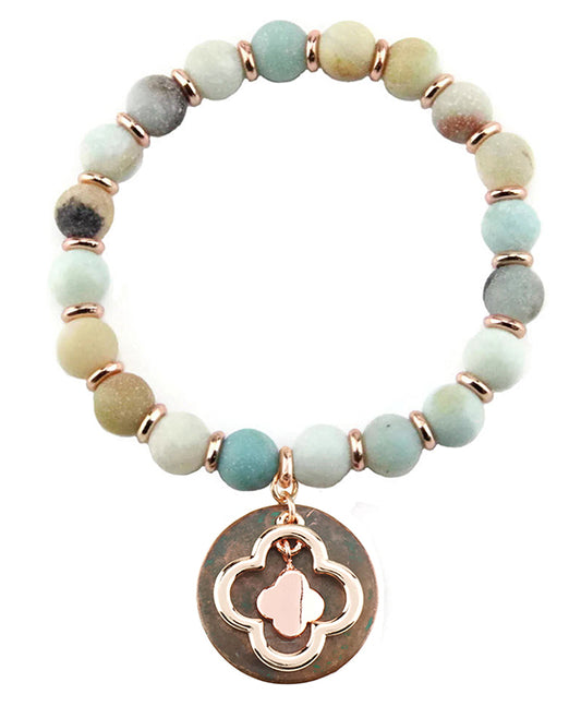 Quatrefoil Semi Precious Stone Bracelet