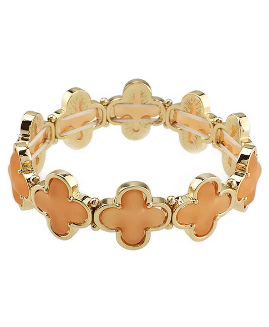 Sea Glass Quatrefoil Stretch Bracelet