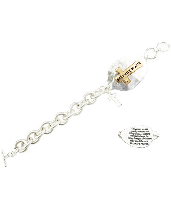 Spoon Cross Toggle Bracelet - Serenity Prayer