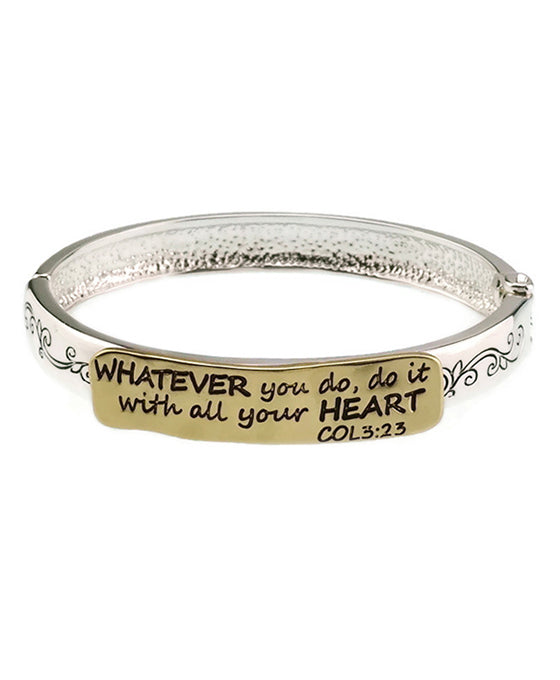 Colossians 3:25 Message Hindge Bracelet