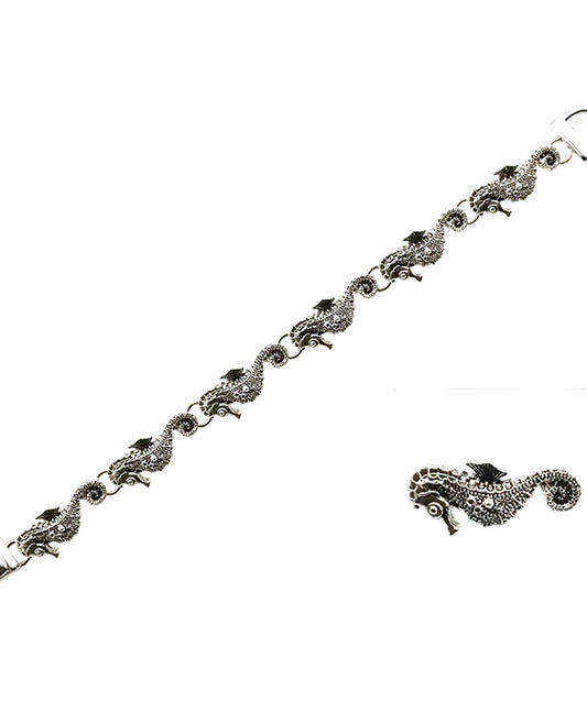 Seahorse Marcasite Link Magnetic Bracelet