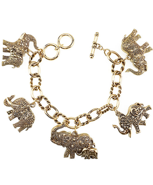 Elephant Charm Toggle Bracelet