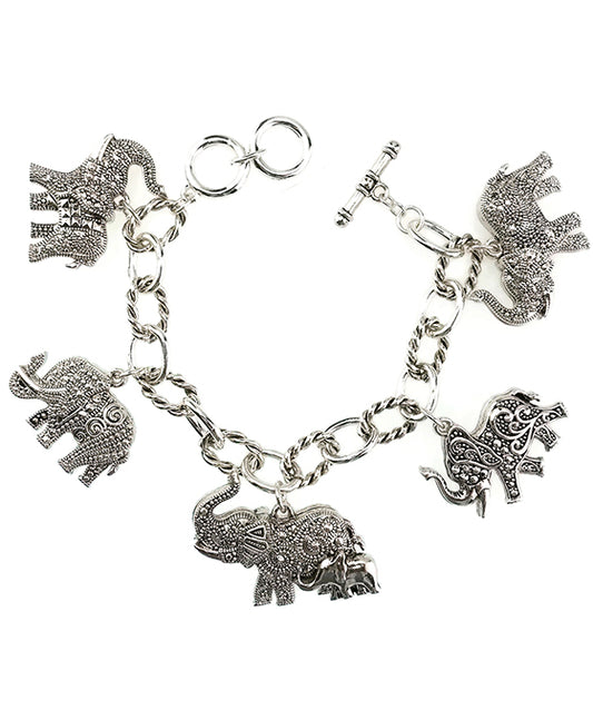 Elephant Charm Toggle Bracelet