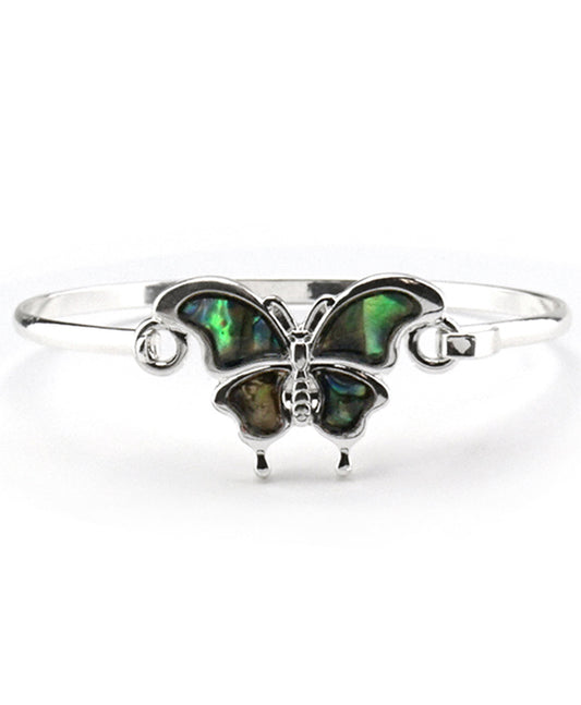 Butterfly w/ Abalone Wire Bang Bracelet