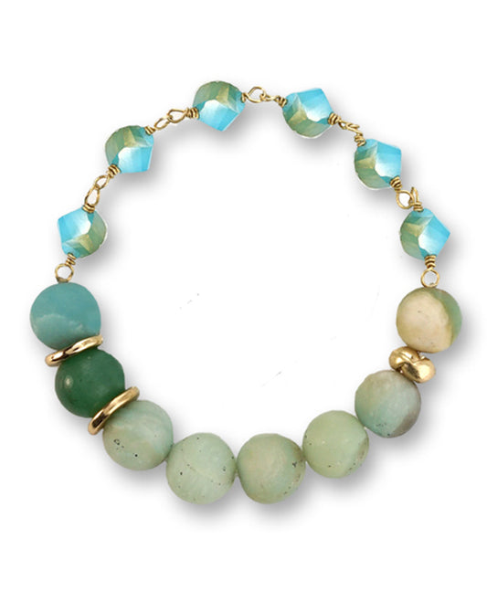 Matt Semi Stone & Glass Stone Bracelet