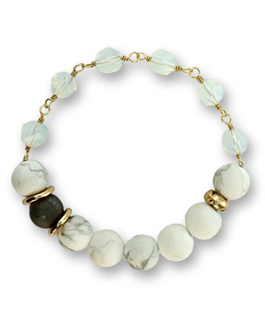 Matt Semi Stone & Glass Stone Bracelet