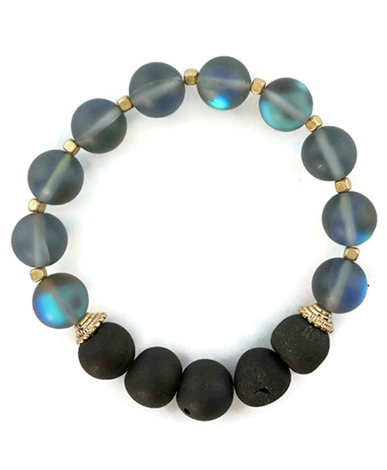 Aurora Glass w/ Matt Semi Stone Bracelet