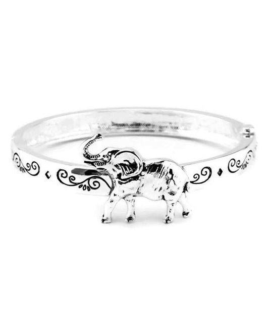 Elephant Theme Hinged Bangle