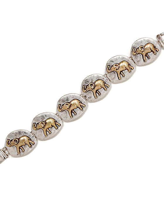 Hammered Elephant Magnetic Bracelet