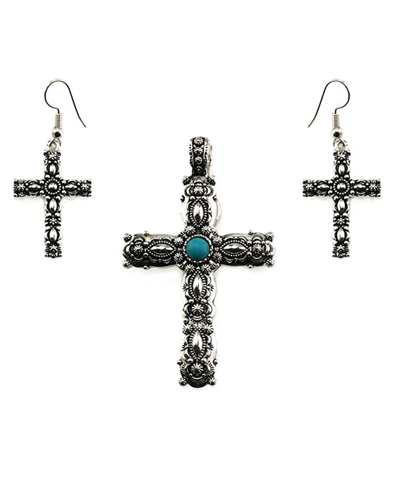 Western Style Cross Pendant Set