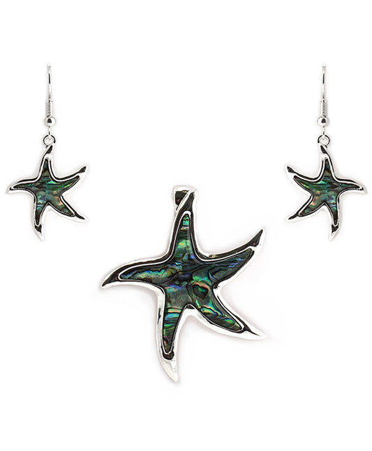 Starfish w/ Abalone Pendant Set