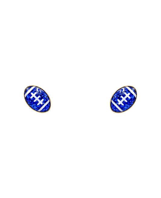 Football Glitter Epoxy Stud Earring - 1.0"