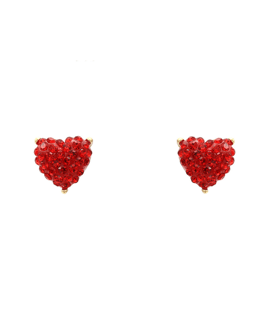 Pave Epoxy Heart Stud Earring - 0.5"