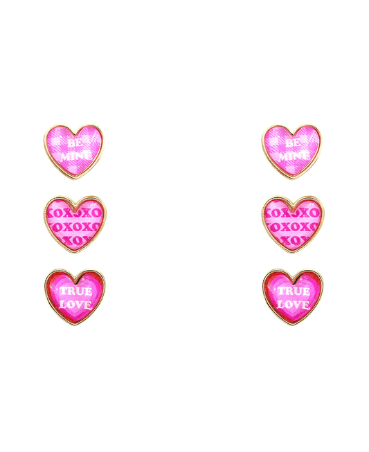 Epoxy Heart 3 Pair Earring