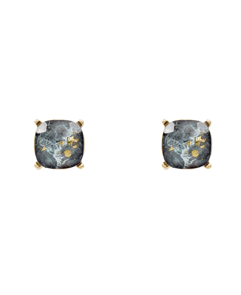 Marble Epoxy Stud Earring - 0.5"