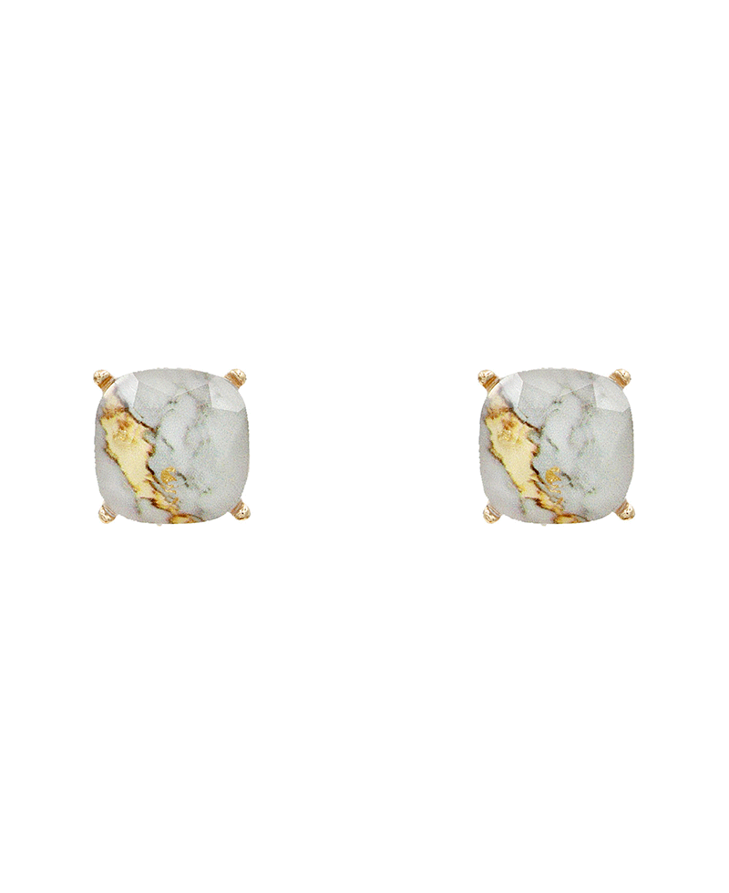 Marble Epoxy Stud Earring - 0.5"