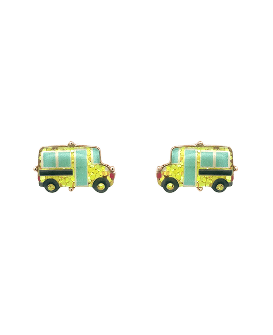 Small School Bus Epoxy Earring - 0.5"