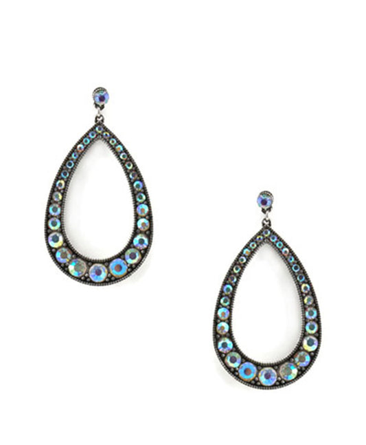 Western Style Crystal Hoop Teardrop Earring