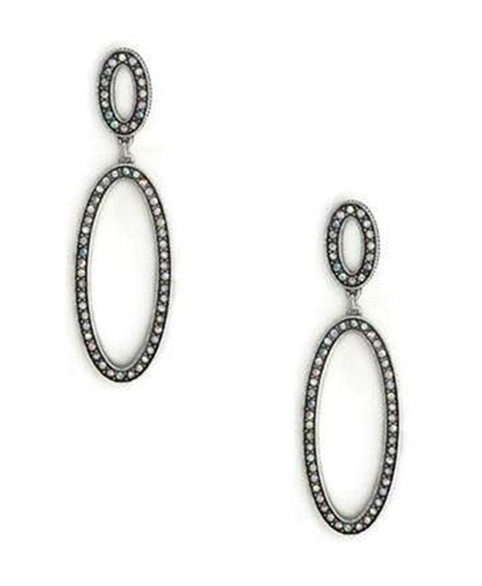 Western Style Crystal Hoop Oval Earring