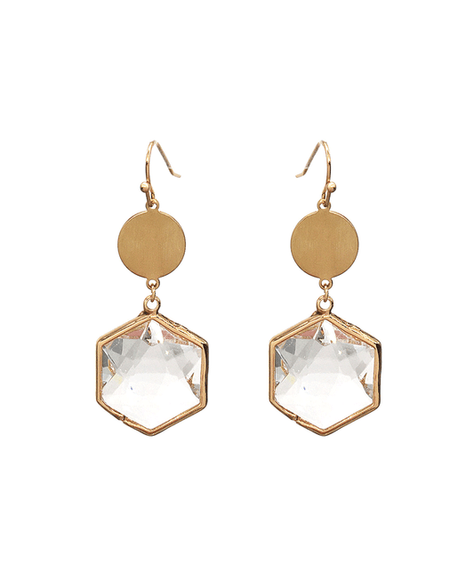 Hexagon Crystal Earring