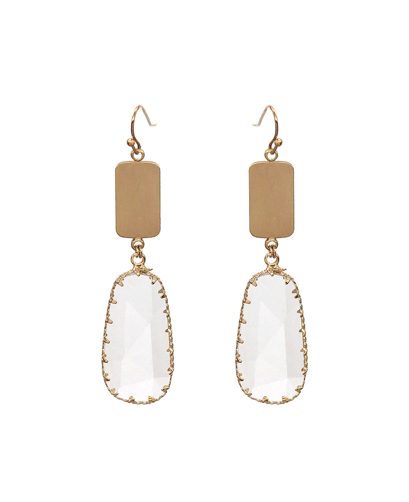 Oval Shape Crystal Earring