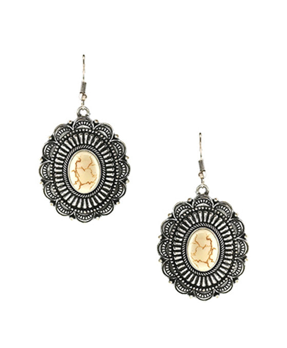 Navajo Style Oval Earring