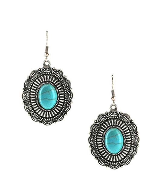 Navajo Style Oval Earring