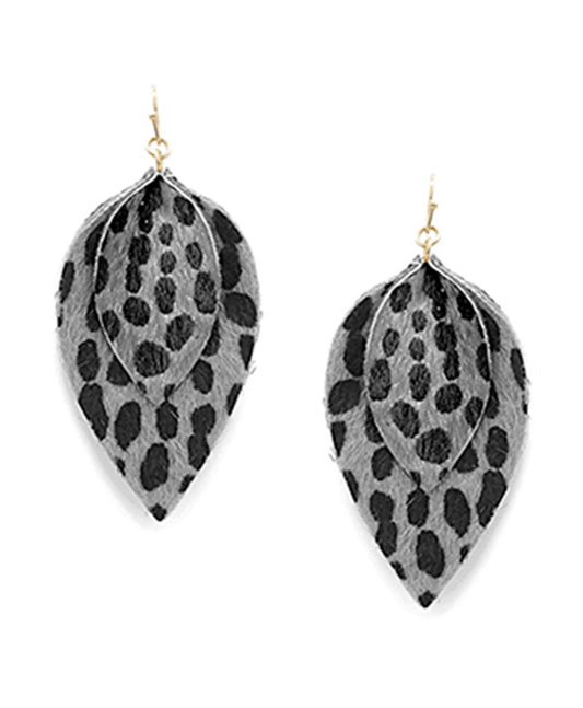 2 Layered Leather Earring