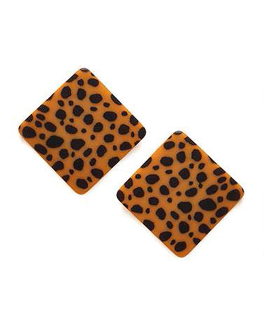 Leopard Diamond Shape Post Earring