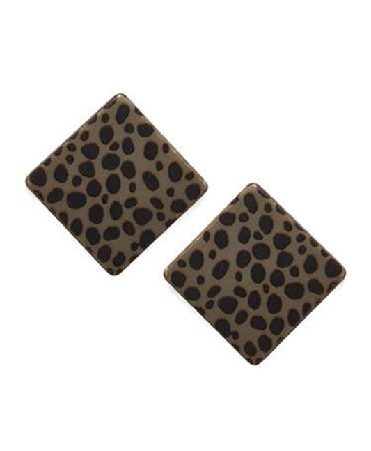 Leopard Diamond Shape Post Earring