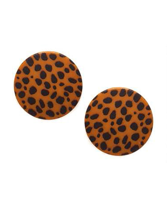 Leopard Round Shape Post Earring