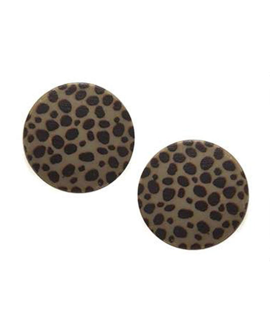 Leopard Round Shape Post Earring