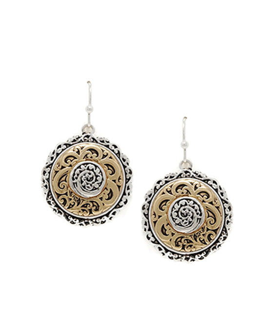 Round Tailored w/ Filigree Earring