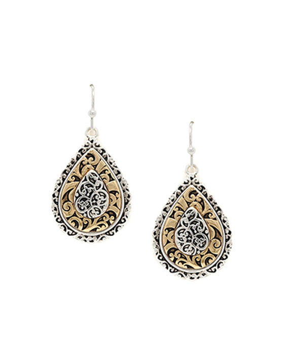 Teardrop Tailored w/ Filigree Earring